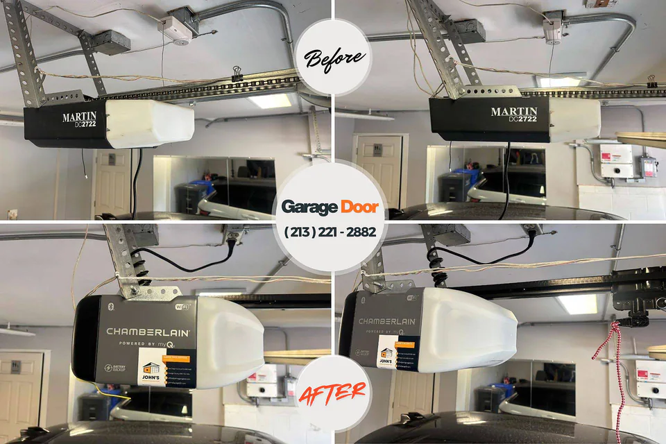 Before and after: garage door repair Davisboro, GA